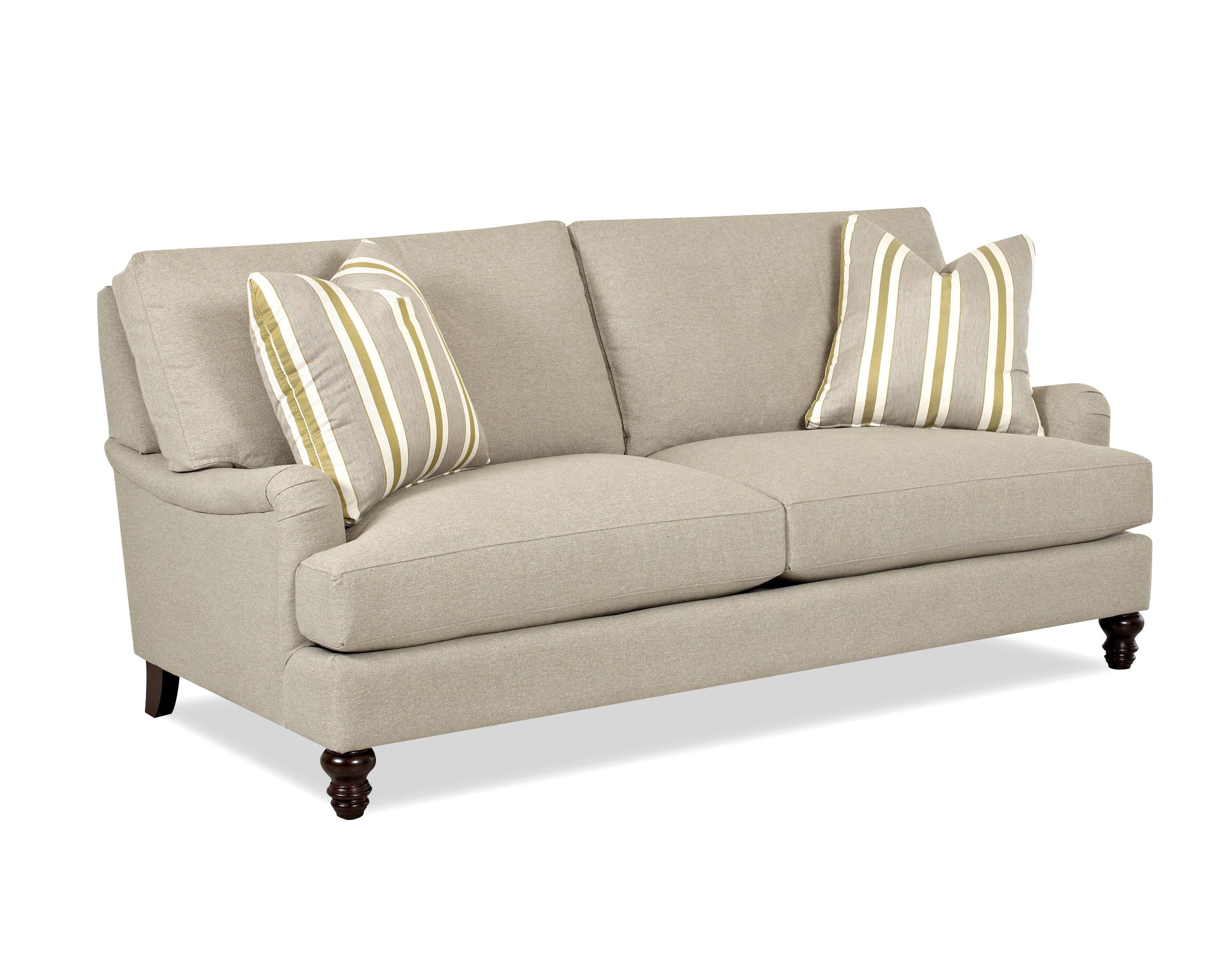 Traditional Stationary Sofa with TCushions and Charles of London Arms